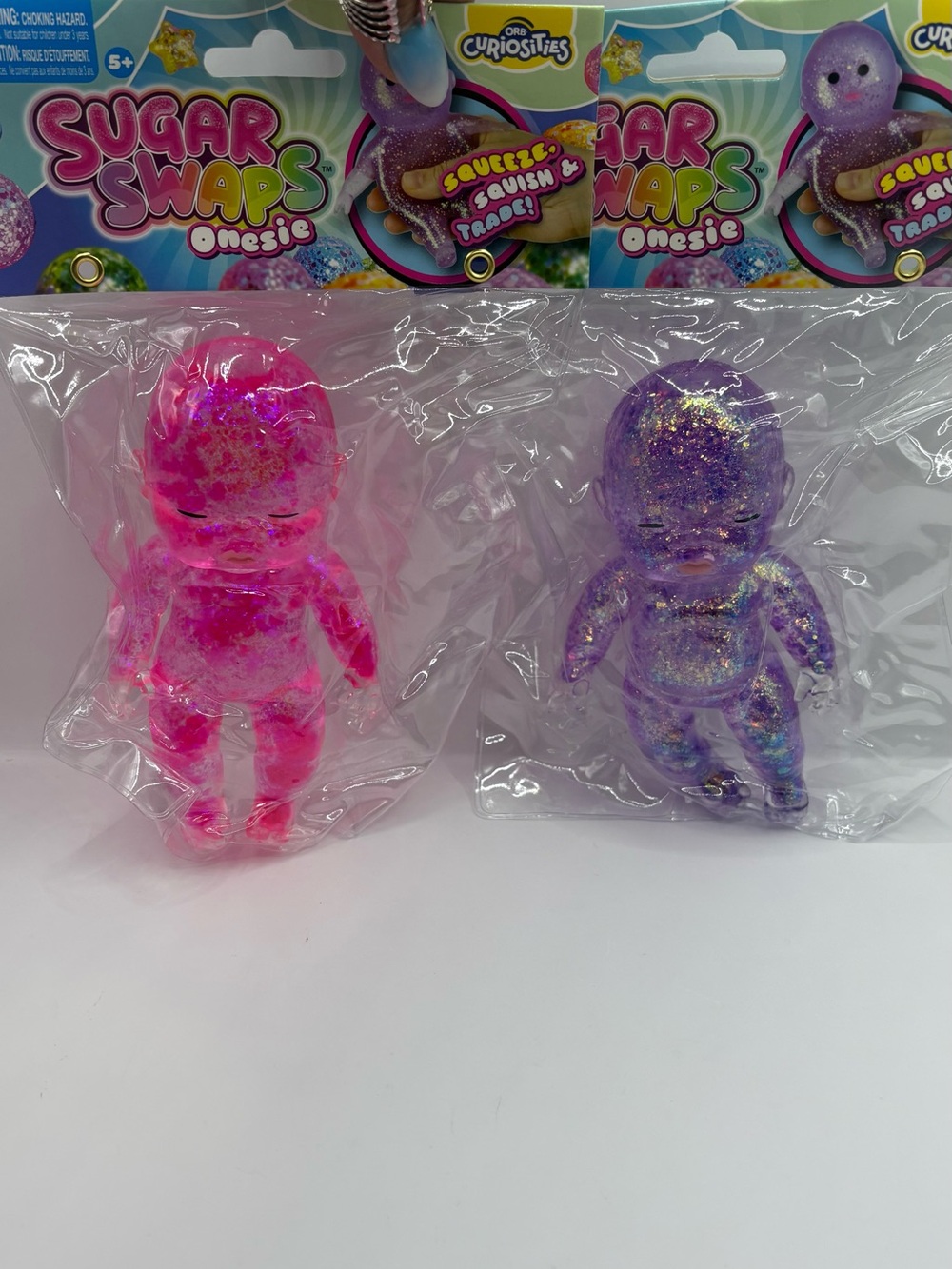ORB Curiosities Sugar Swap Jumbo  Babies pink and purple set squishy toys